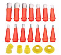19pcs Universal Integrated Rubber Nozzle Tool Kit, Caulking Nozzle Tips Caulk Extension Applicator Sealant Gun Nozzles Easy Finisher Set with Connection Base for Bathroom Kitchen Window Wall Door