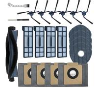 19pcs Vacuums Cleaner Accessories Kits For Eufy X10 Pro Omni Cleaner Robot- Contains 1 Main Brush,4 Mop Pads,6 Side Brush,4 Hepa Filter+4 Dust Bags Spare Parts