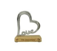 19th Anniversary Rustic Heart Decoration - 19 Year Anniversary (hsslove19)