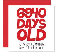 19th Birthday Card for Men Women Him Her - 6940 Days Old - Funny Teenager Happy Birthday Card for Brother Sister Son Daughter Cousin, 145mm Humour Joke Greeting Cards