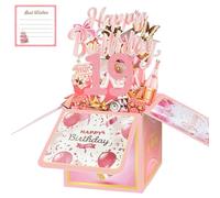 19th Birthday Card with Envelopes for Her, Birthday Decorations for Daughter, Bday Gift Box for 19 Year Old, Unique Handmade Foldable Celebration 3D Cards for Friend