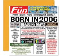 19th Birthday Cards for Men Women - Born In 2006 Newspaper - Happy 19 Birthday Card for Son Daughter Cousin Vintage Retro Back In 2006, 145mm Bday Greeting Cards