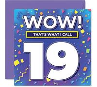 19th Birthday Cards for Women and Men, WOW Thats What I Call