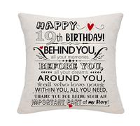 19th Birthday Gift Behind You All Your Memories Cushion Covers for 10-100 Years Old Women Men Teens Happy Birthday Gift for 19 Years Old Daughter Son Brother Sister Girlfriend Cousin Friends Gift (19)