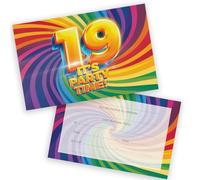 19th Birthday Party Invitations Men Women - Now It's Party Time 36 Pack - Adults Birthday Invitations for Friends Family A6 Bday Party Invites Invitation Cards with Folding Envelopes