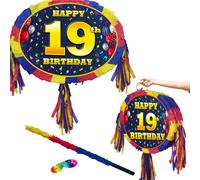 19th birthday pinata with stick - Nineteen party game - Big 18 inch