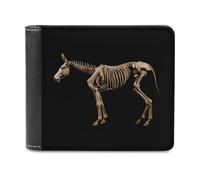 19th Century Donkey Skeleton Slim Men's Wallets Soft Front Pockets Bifold Wallet with ID Credit Card Holder