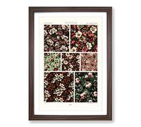 19th Century Floral Patterns by Albert Racinet Framed Print | A2 Walnut Framed Wall Art | Ready to Hang | Modern Floral Picture | Living Room Bedroom Lounge Office