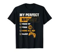 19th Perfect Birthday Gaming 19 Years Old Gamer Boys Gift T-Shirt