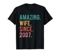 19th Wedding Anniversary for Her - Amazing Wife Since 2007 T-Shirt
