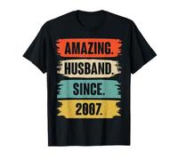 19th Wedding Anniversary for Him Amazing Husband Since 2007 T-Shirt