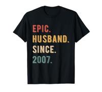 19th Year Wedding Anniversary Best Epic Husband Since 2007 T-Shirt