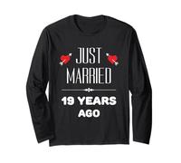 19th Year Wedding Anniversary With Loving Hearts Long Sleeve T-Shirt