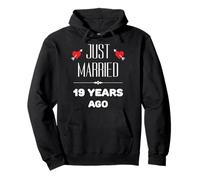 19th Year Wedding Anniversary With Loving Hearts Pullover Hoodie