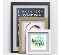 (19x13" for 17x11" image, Oak) Photo Picture Poster Frames with Quality Grey Mounts 3 Colours Multi Sizes