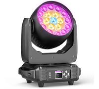 19x15W Moving Head LED Light Beam/Wash/Zoom Effect, RGBW 4in1 Stage Lights Professional Auto, DMX512,Sound Activated and Self-propelled Control DJ Lights for Music Party Disco Wedding
