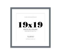 19x19 Grey Picture Frame with Mount for 17x17 Photos, Prints - Modern Square Wall Frame, 1 Pack