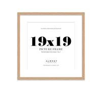 19x19 Oak Picture Frame with Mount for 17x17 Photos, Prints - Modern Square Wall Frame, 1 Pack