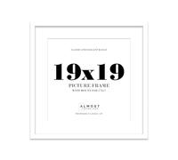 19x19 White Picture Frame with Mount for 17x17 Photos, Prints - Modern Square Wall Frame, 1 Pack