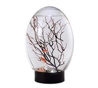 19x8.2cm/7.48x3.23in Closed Fish For Tank Small Sphere With Black/Blue Base Sphere With LED Base For Fish Shell Ecosphere Closed Aquatic Ecosystem