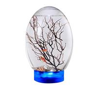 19x8.2cm/7.48x3.23in Closed Fish For Tank Small Sphere With Black/Blue Base Sphere With LED Base For Fish Shell Ecosphere Closed Aquatic Ecosystem