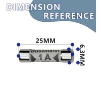 1A Ceramic Shaver Fuse BS646 23mm x 5mm Quick Blow - For Shaver Sockets, Toothbrush Adapters, 2-Pin Converters - Pack of 5