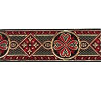1A-Kurzwaren 35004-rtgo Celtic Trim Woven Ribbon 35 mm Wide, Red/Gold, 10 m