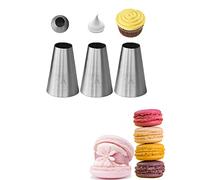 1A Piping Nozzle,Large 1A Piping Tip for Cake Decorating,Round Nozzle for Macarons,3 Pcs