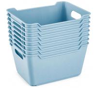 1ABOVE 10 Pack 1.8L Decorative Storage Boxes with Handles, Stackable & Nestable Textured Plastic Organiser Baskets, Anti-Slip Storage Containers for Kitchen, Bathroom, Office & Home, Made in Europe