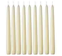 1ABOVE 10 Pack Tapered Dinner Candles | Unscented - Slow Burning Candles | Multi-Purpose | Smokeless Candles (Ivory)