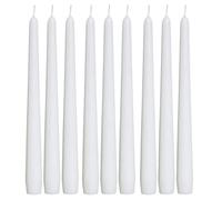 1ABOVE 10 Pack Tapered Dinner Candles | Unscented - Slow Burning Candles | Multi-Purpose | Smokeless Candles (White)