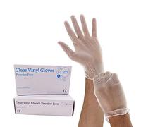 1ABOVE 100 Clear Vinyl Disposable Gloves | Latex | Powder Free | Use For Food, Safety, Cleaning, etc…(Large)