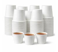 1ABOVE 100 Pack 4 oz White Disposable Paper Cups, 100% Natural and Recyclable Hot and Cold Drink Cups, Perfect for Homes and Office