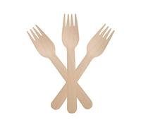 1Above 100Pk Disposable Wooden Cutlery Set, 100% Natural and Biodegradable, Eco-Friendly Cutlery Set for Wedding, Office and Party Picnic (Fork)