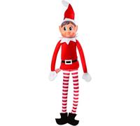 1ABOVE 12Inch Long Leg Soft Body Vinyl Face Elf with Hat, Adorable elf plush sits and watches over your home at Christmas time- GIRL Face