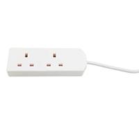 1ABOVE 2 Gang 2m Extension Lead/UK Pin Plug and Cable/Multi Socket Mains Strip for Home and Office (2 GANG 2 M)