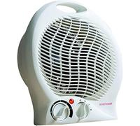 1Above 2000W Portable Electric Fan Heater - Upright Space Heater with Adjustable Thermostat, 2 Heat Settings, Overheat & Tip-Over Protection - Ideal for Home, Office, Bedroom (White)