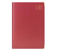 1ABOVE 2026 A4 Diary Day to Page Premium Daily Planner, Hardback with Gilt Edges & Metal Corners for Office, School & Home Use (Red)