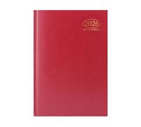 1ABOVE 2026 A5 Day-to-Page Appointment Diary | Premium Hardback Casebound Planner with Hourly Schedule | Daily Organiser & Year Planner for Home, Office & Business (RED)