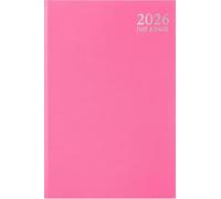1ABOVE 2026 A5 Day to Page Diary - Premium Hardback Pastel Planner | Casebound Cover with Ribbon Marker | Daily Organizer for Office, Home, Business, Appointments & Personal Use (PINK)