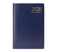 1ABOVE 2026 A5 Week-to-View Diary Premium Hardback Planner with Gilt Edges, Metal Corners & 60 GSM Paper - Elegant Weekly Organizer for Business, Office & Home (Blue)