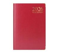 1ABOVE Premium Quality| 2025 Diary | A5 Week to View Diary| 60 GSM-Paper| Hardback cover Gilt Edges Metal Corners for Business Office & Home (Red)