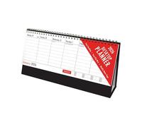 1ABOVE 2026 Desktop Flip Calendar - Red & Black Month-to-View Desk Calendar | Standing Daily Organiser for Office or Home