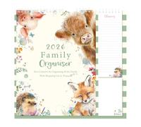 1ABOVE 2026 Family Organiser Calendar Wall Planner With Memo Pad & Shopping List, Monthly Five Columns - ANIMAL