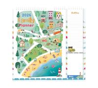 1ABOVE 2026 Family Organiser Calendar Wall Planner With Memo Pad & Shopping List, Monthly Five Columns - TOWN