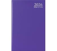 1ABOVE 2026 Premium Quality A4 Week to View Diary| Pastel colour| Hardback Casebound Cover & Ribbon Marker WTW Year Planner for Business, Office, Home, Appointments (PURPLE)