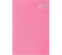 1ABOVE 2026 Premium Quality A5 Week to View Diary | Pastel colour | Hardback Casebound Cover & Ribbon Marker WTV Year Planner for Business, Office, Home, Appointments (PINK)