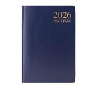 1ABOVE 2026 Premium Quality A6 Day to Page Diary | Hardback Gilt Edges Metal Corners | 60gsm-Paper - for Home and Office Use (BLUE)