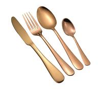 1Above 24 Pieces Cutlery Set for 6 People, Stainless Steel Flatware Set with Spoon, Knives, Fork and Tea Spoon. Dishwasher Safe, Easy Clean, Mirror Polished (Copper)
