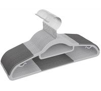 1ABOVE 25PK Plastic Clothes Hangers | non-slip |Space-Saving | 360° Hook | White & Grey | Sze : 42L x21Hcm (WHITE & GREY, 25PK)